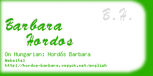 barbara hordos business card