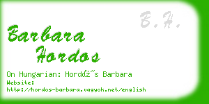 barbara hordos business card